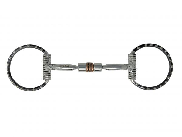 Stainless Steel 3" D-Ring Bit w/ Copper Roller Center 5" Curved Mouth