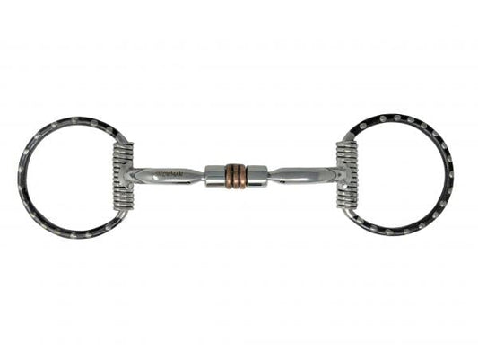 Stainless Steel 3" D-Ring Bit w/ Copper Roller Center 5" Curved Mouth