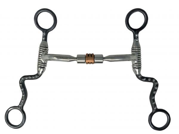 Snaffle Bit w/ Copper Roller Center & 5" Broken mouth 7" Cheeks