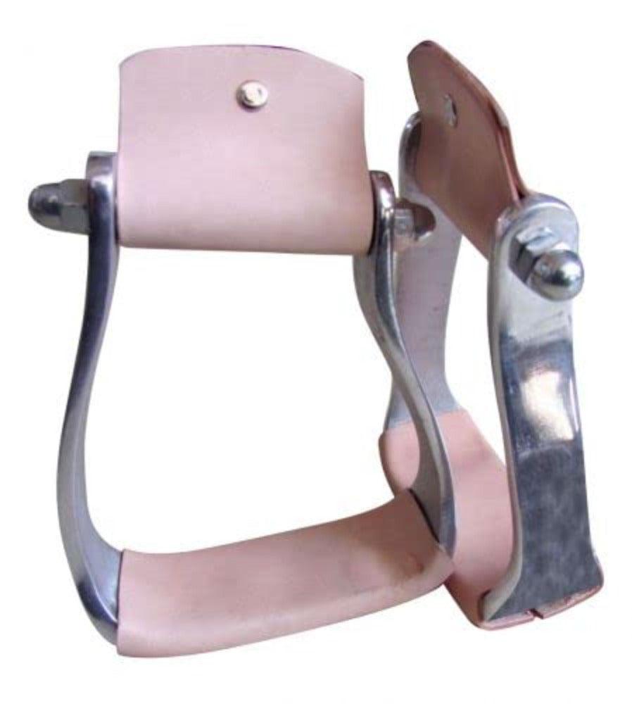 Showman Lightweight Aluminum Pony Youth Stirrups w/ Leather Tread