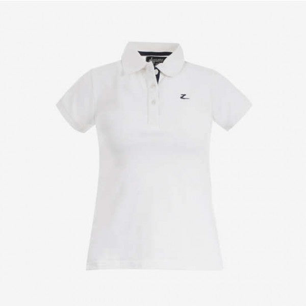Girl's Horze White 'Trina' English Polo Shirt