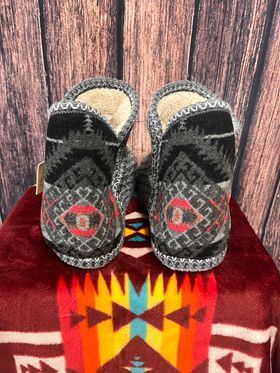 Women's Grey Knit Ankle Boot Slippers