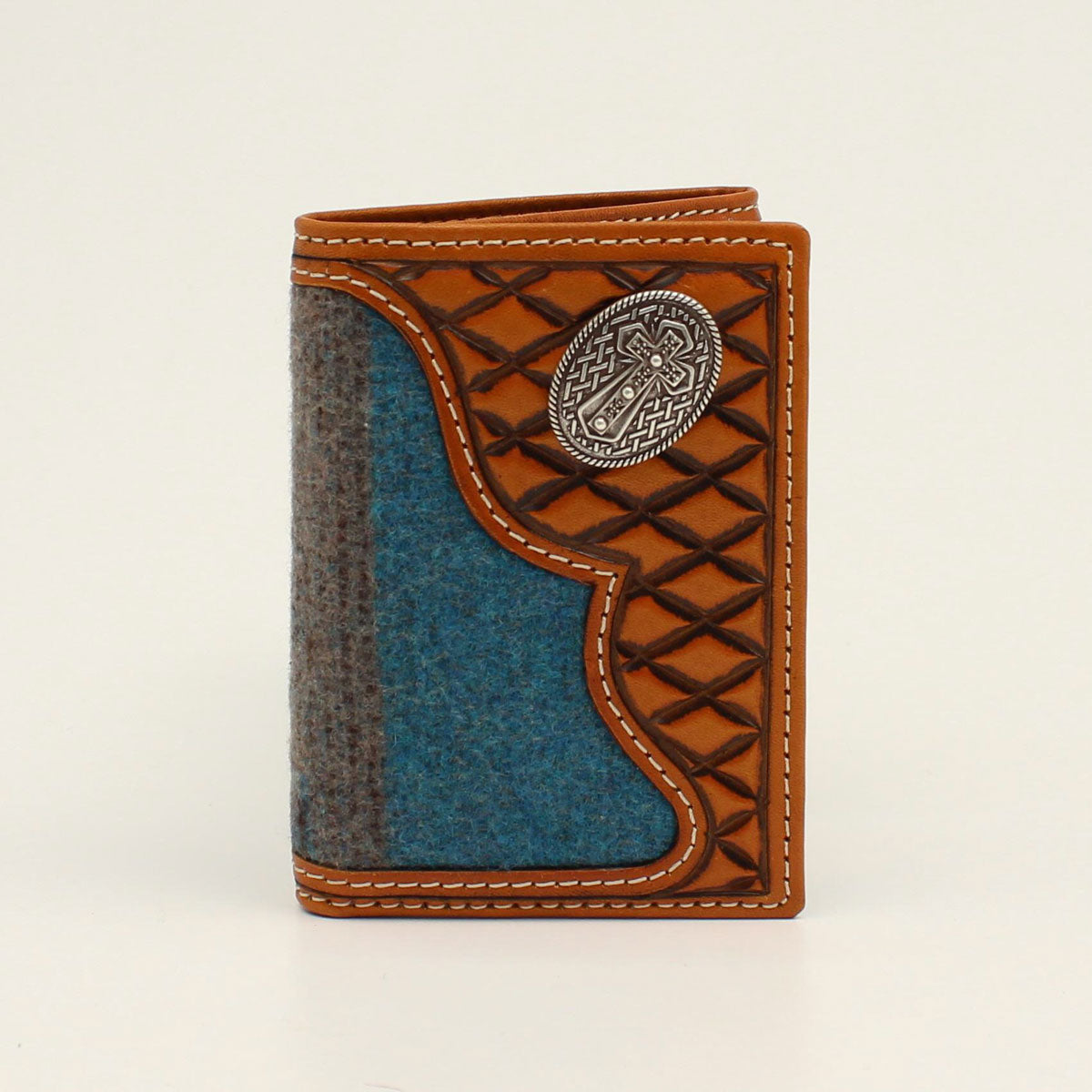 Leather Southwestern & Concho Trifold Wallet