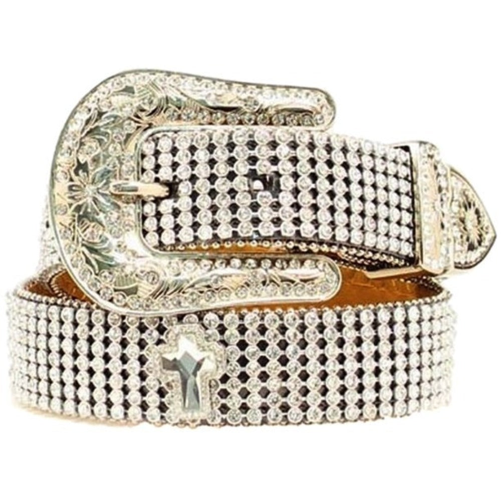 Nocona Belt Co. Girls Bling Belt w/ Cross Conchos