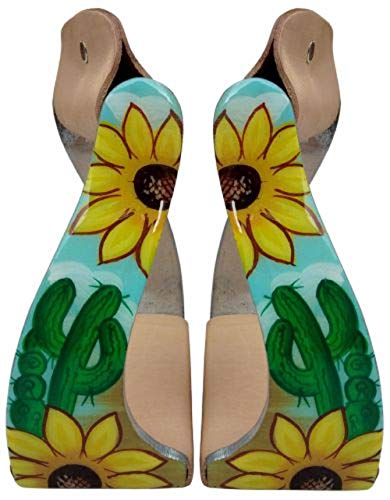 Showman Lightweight Twisted Angled Aluminum Sunflower Painted Stirrups