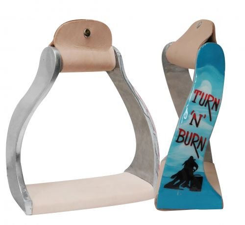 Showman Lightweight Twisted Angled Aluminum 'Turn N Burn' Stirrups