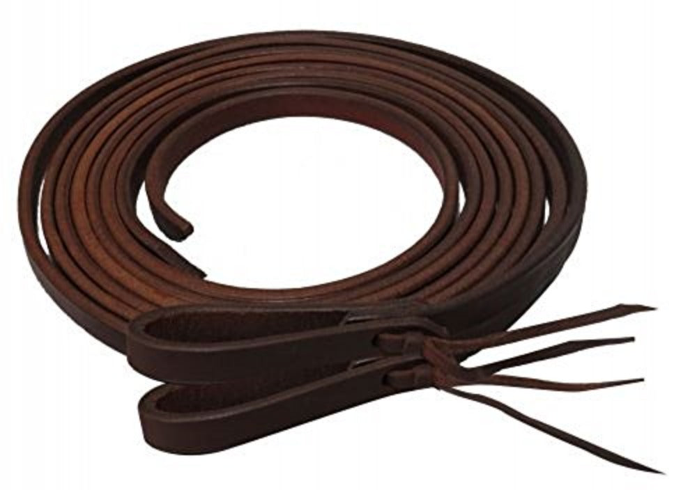 Showman 8' foot x 1/2" Oiled Harness Brown Leather Split Reins