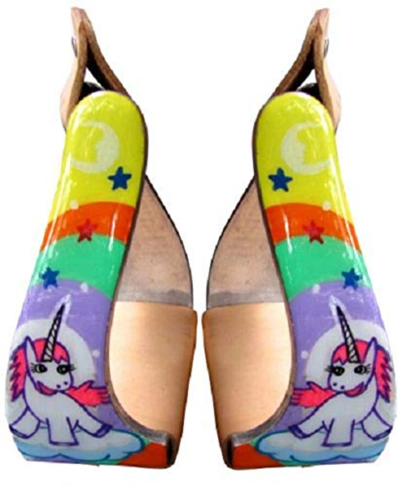 Pony Youth Polished Aluminum Stirrups w/ Rainbow Unicorn Print