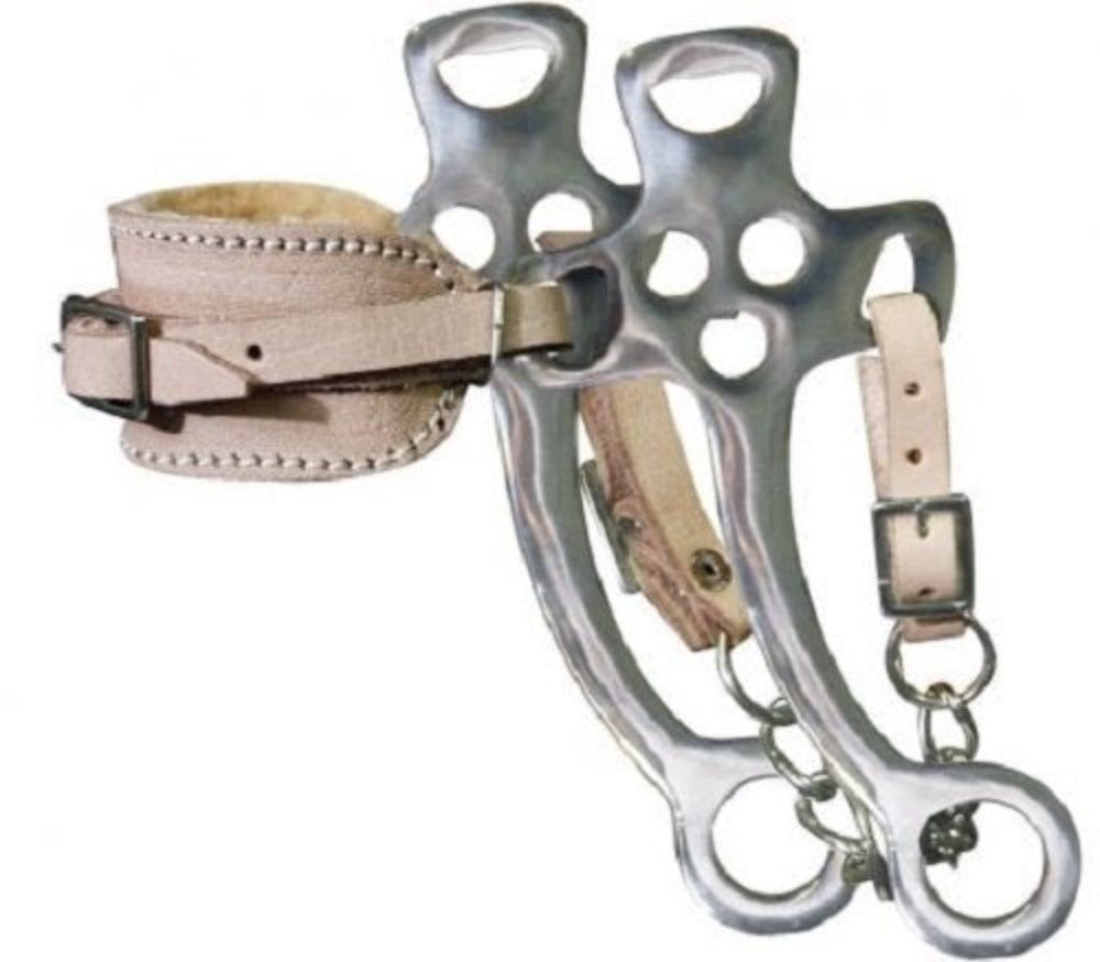 Showman Fleece Lined Leather Noseband Hackamore Choice Color