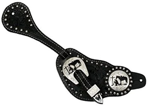Women's Leather Spur Straps w/ Praying cowboy conchos