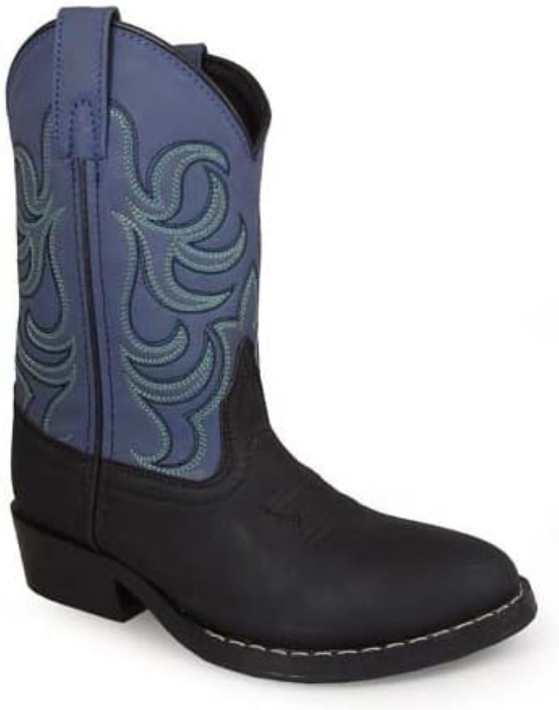 Child's Smoky Mountain Black Blue Cowboy Boots, Size 10