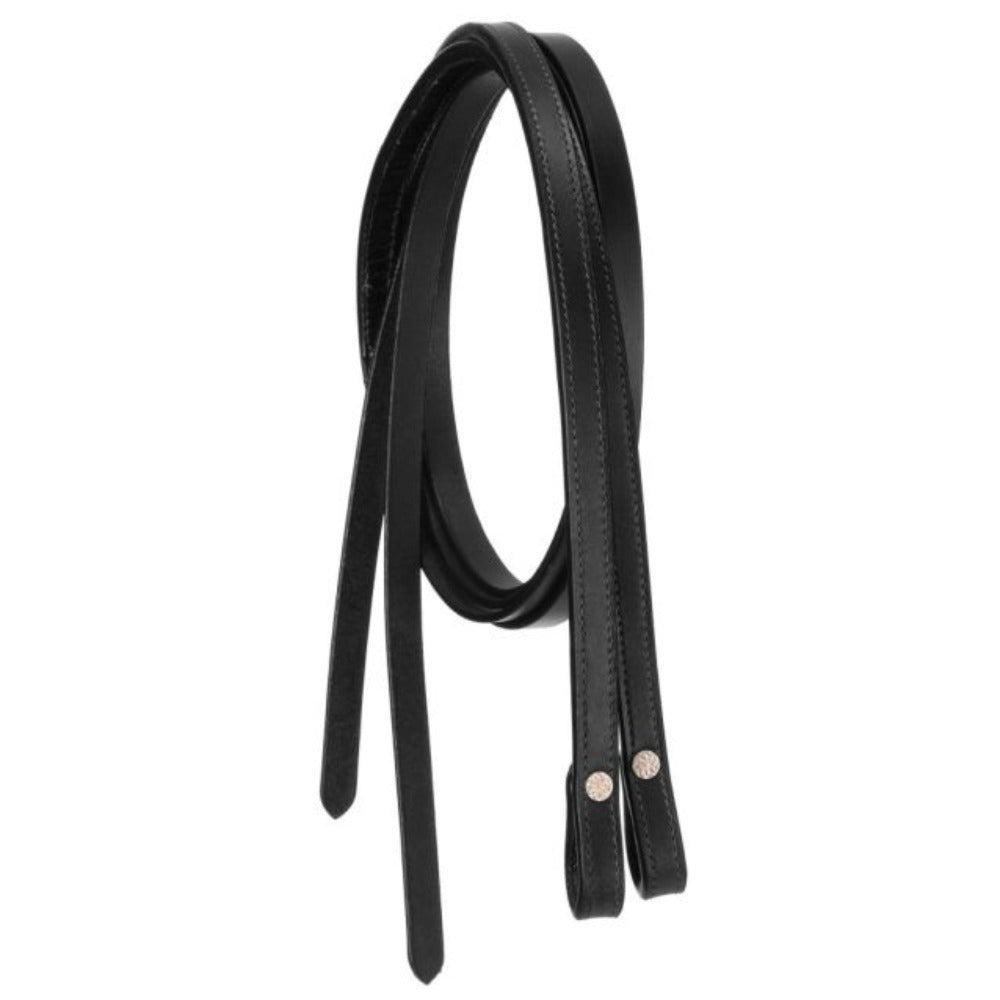 Royal King Double Stitched Black Leather Split Reins