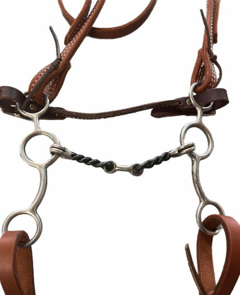 HR Scalloped Brow Headstall w/ Reins & Jr Cow Horse Bit