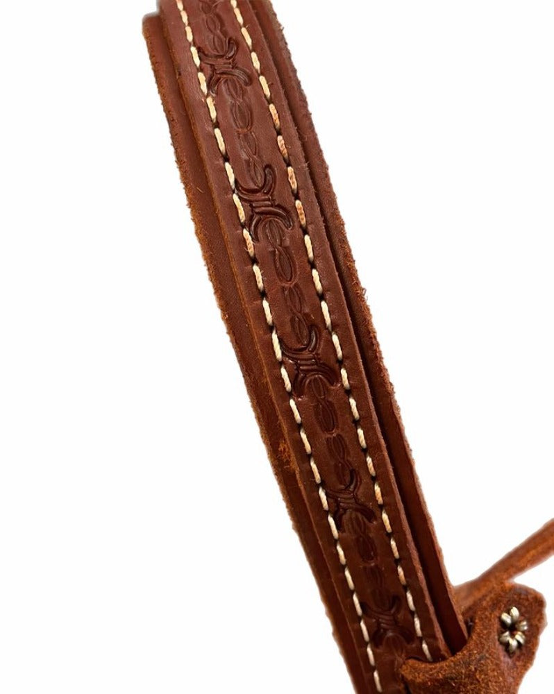 HR Saddlery Custom made Tooled Leather Noseband