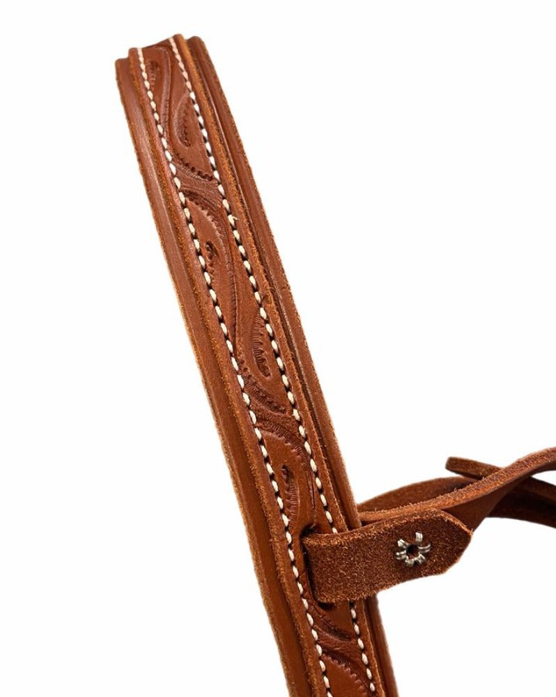 HR Saddlery Custom made Tooled Leather Noseband
