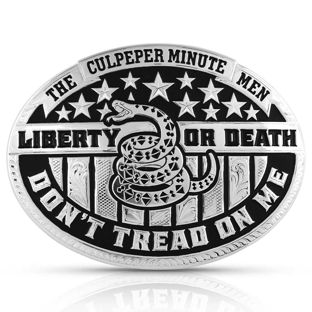 Montana Silversmiths 'Don't Tread On Me' Oval Belt Buckle