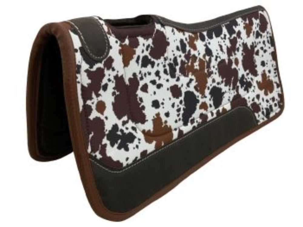 31" x 32" Contoured Cow Print Felt Saddle Pad