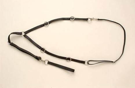 Performers 1st Choice 6 Ring Leather Training Aid Martingale Horse Head Set