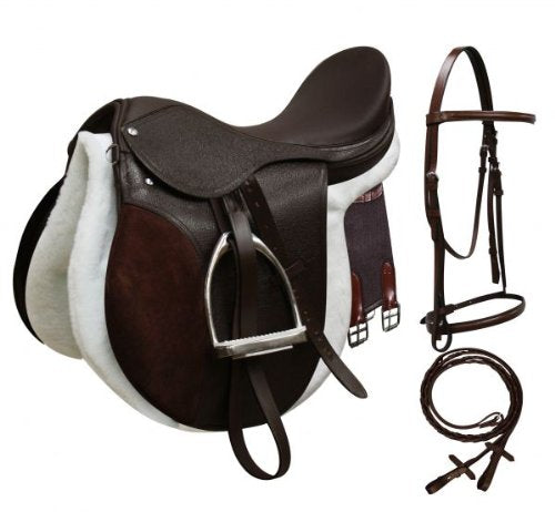 17" Black All-Purpose English Saddle Start Set