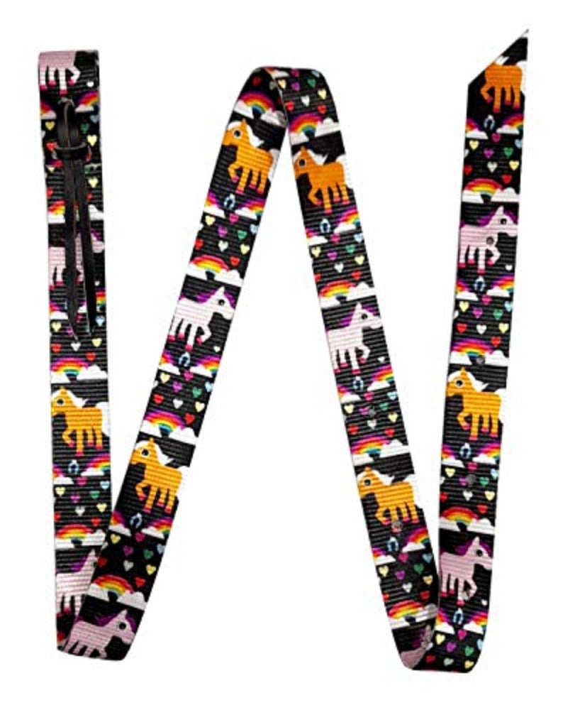 Pony size Pony & Heart Print Nylon Tie Strap