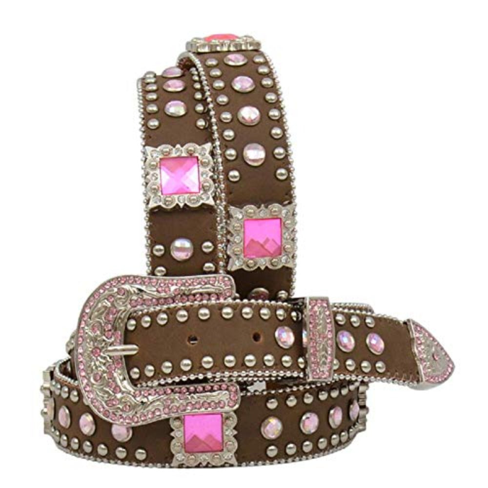 Youth girl's Angel Ranch Pink Rhinestones Bling Belt w/ Buckle