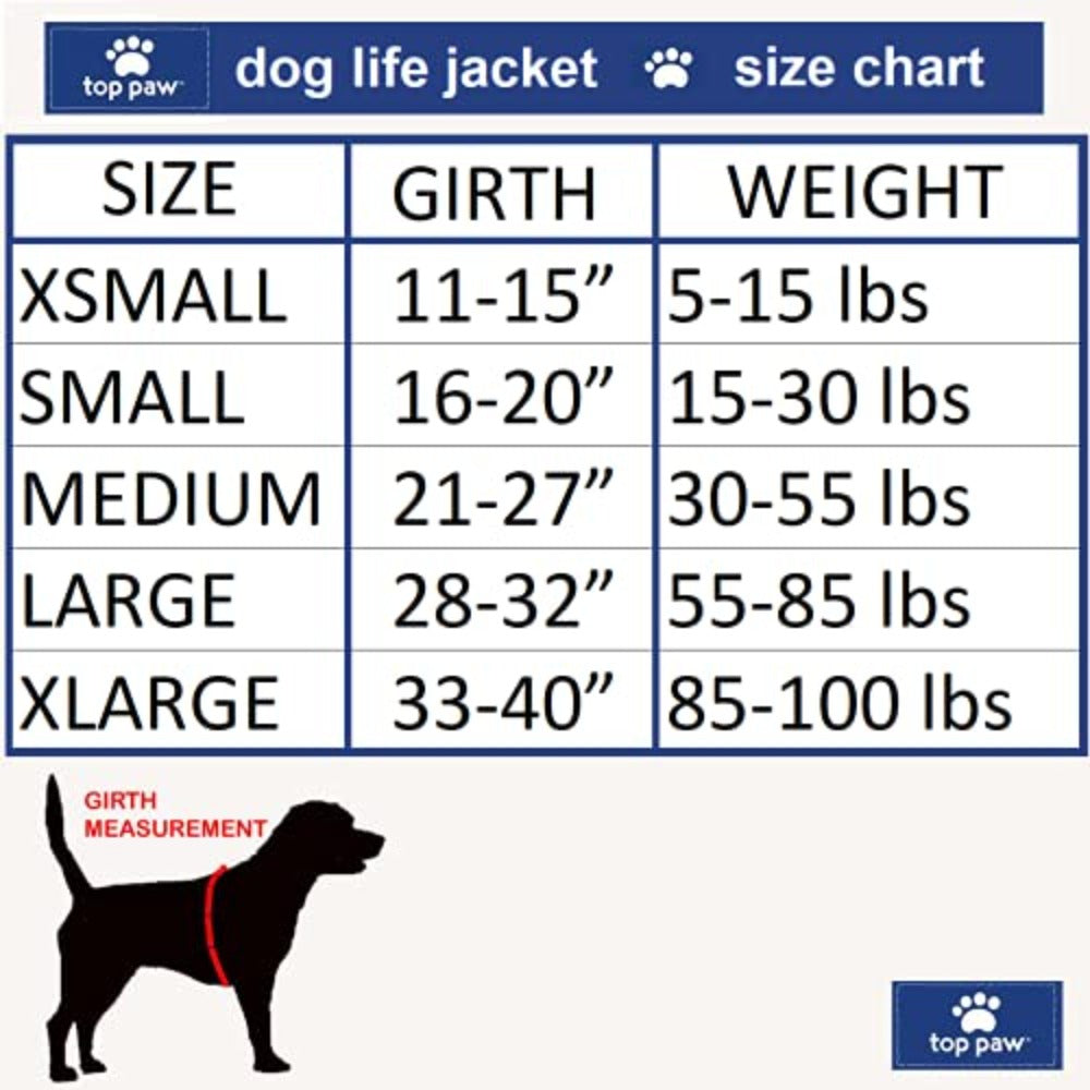 Top Paw Dog Life Jacket, Size choice