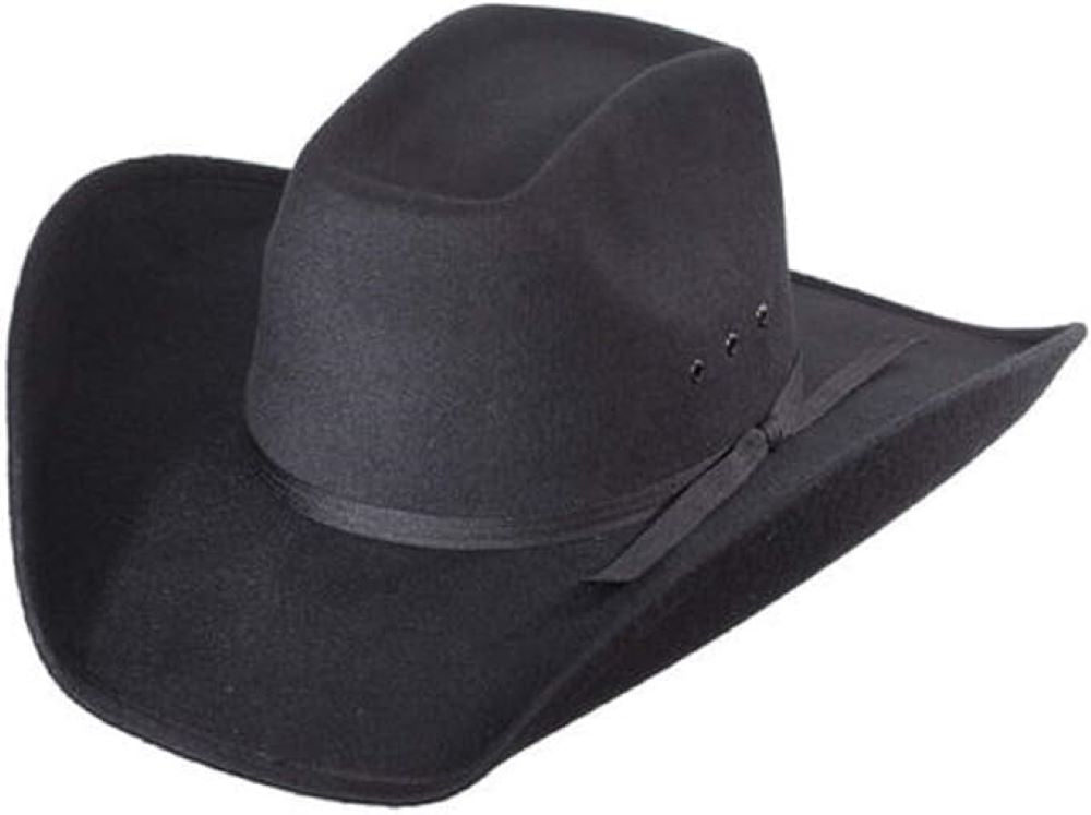 Black Faux Felt 8 Second Cowboy Hat