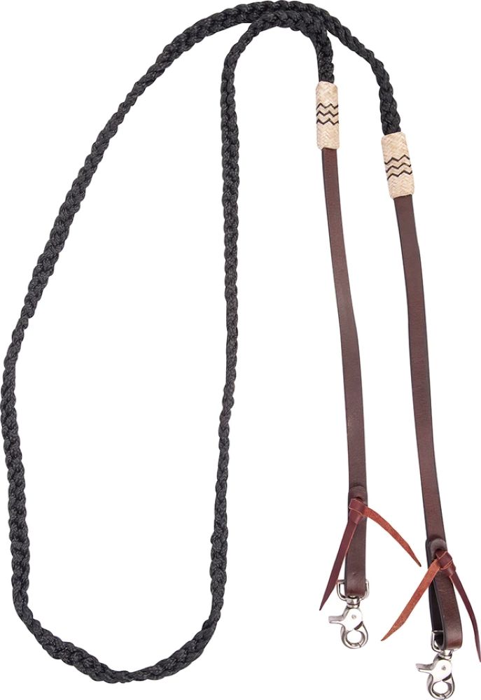 Braided Roping Reins with Rawhide