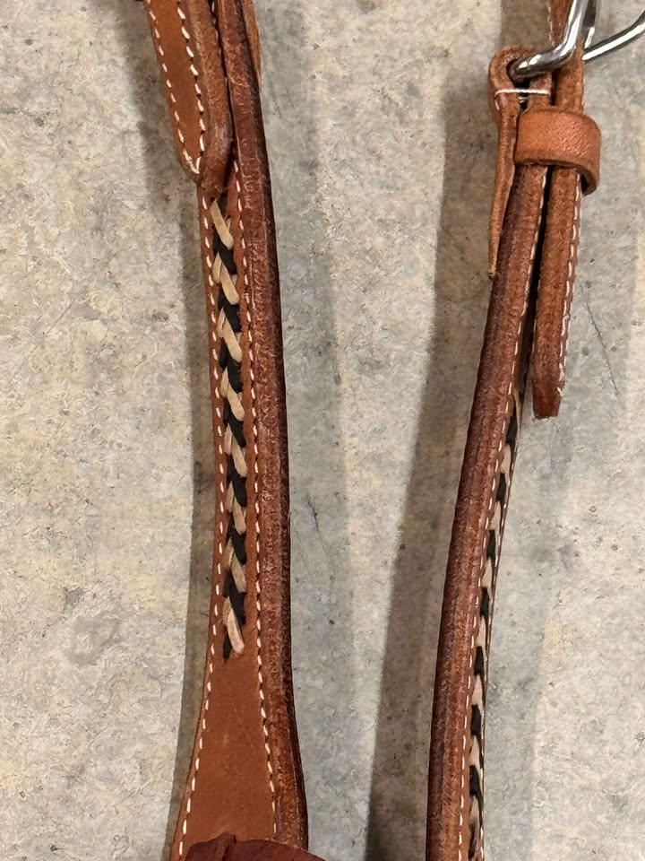 Single Ear Headstall With Rawhide Braid Accent