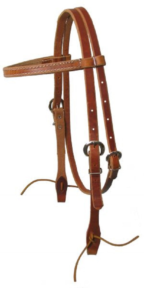Browband Harness Leather Horse Headstall with Ties