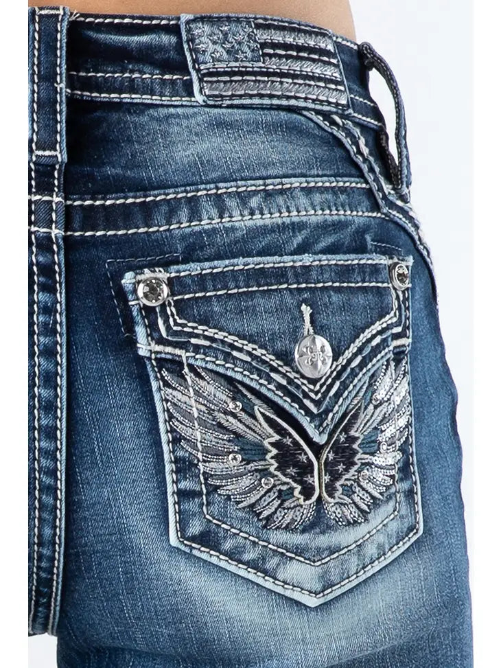 Miss Me Mid Rise Capri Pants w/ Flap Pocket
