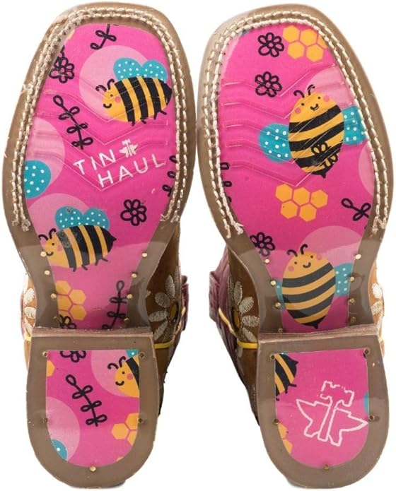 Tin Haul Lil Blossom Bumblebee Sole Cowgirl Boots Youth 6