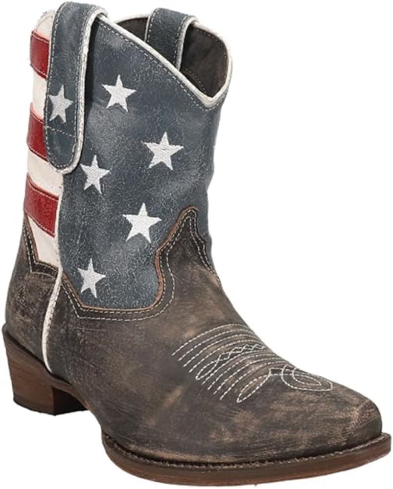 Womens American Beauty Distressed Western Cowboy Boots Sz 11