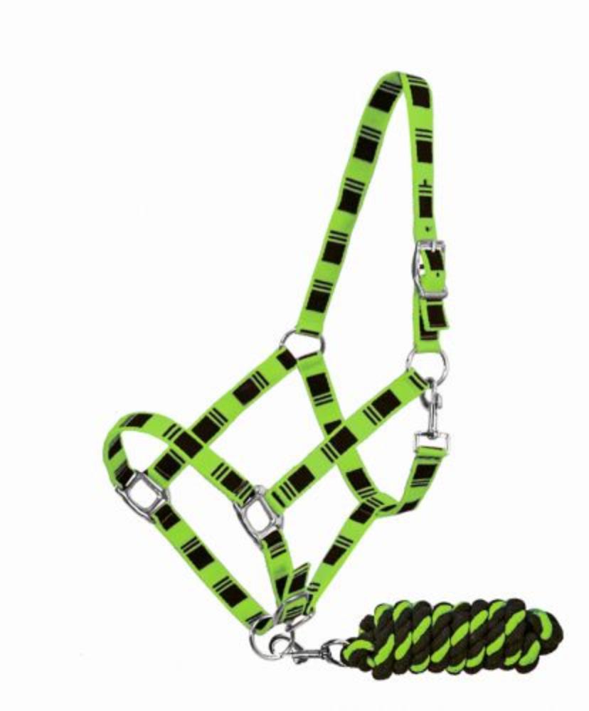 Adjustable Average Horse Halter w/ Cotton lead