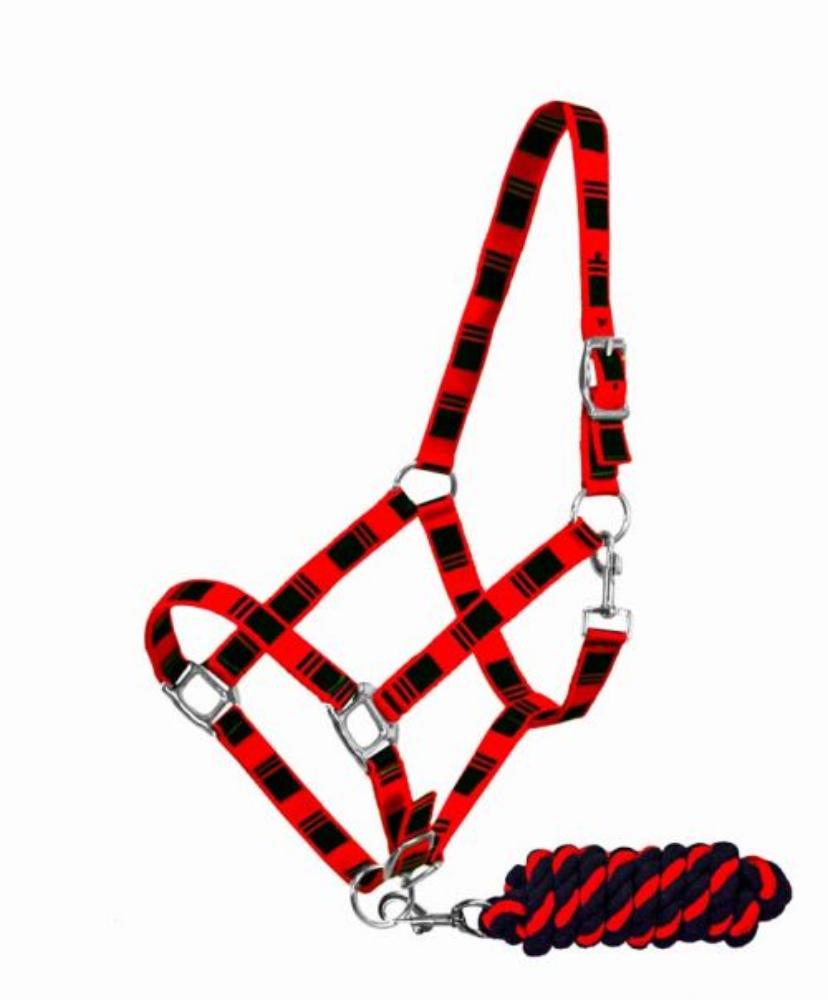 Adjustable Average Horse Halter w/ Cotton lead