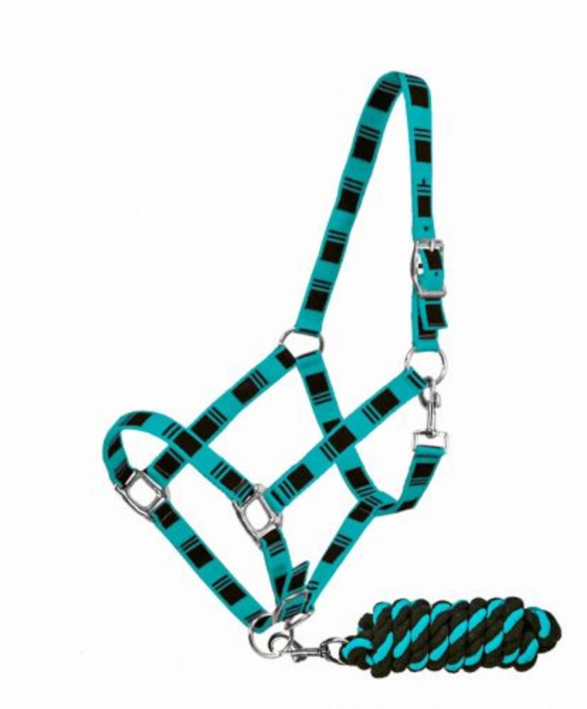 Adjustable Average Horse Halter w/ Cotton lead