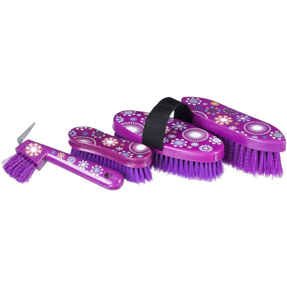 4 pc. piece Print Brush Set w/ Hoof pick, Print Choice