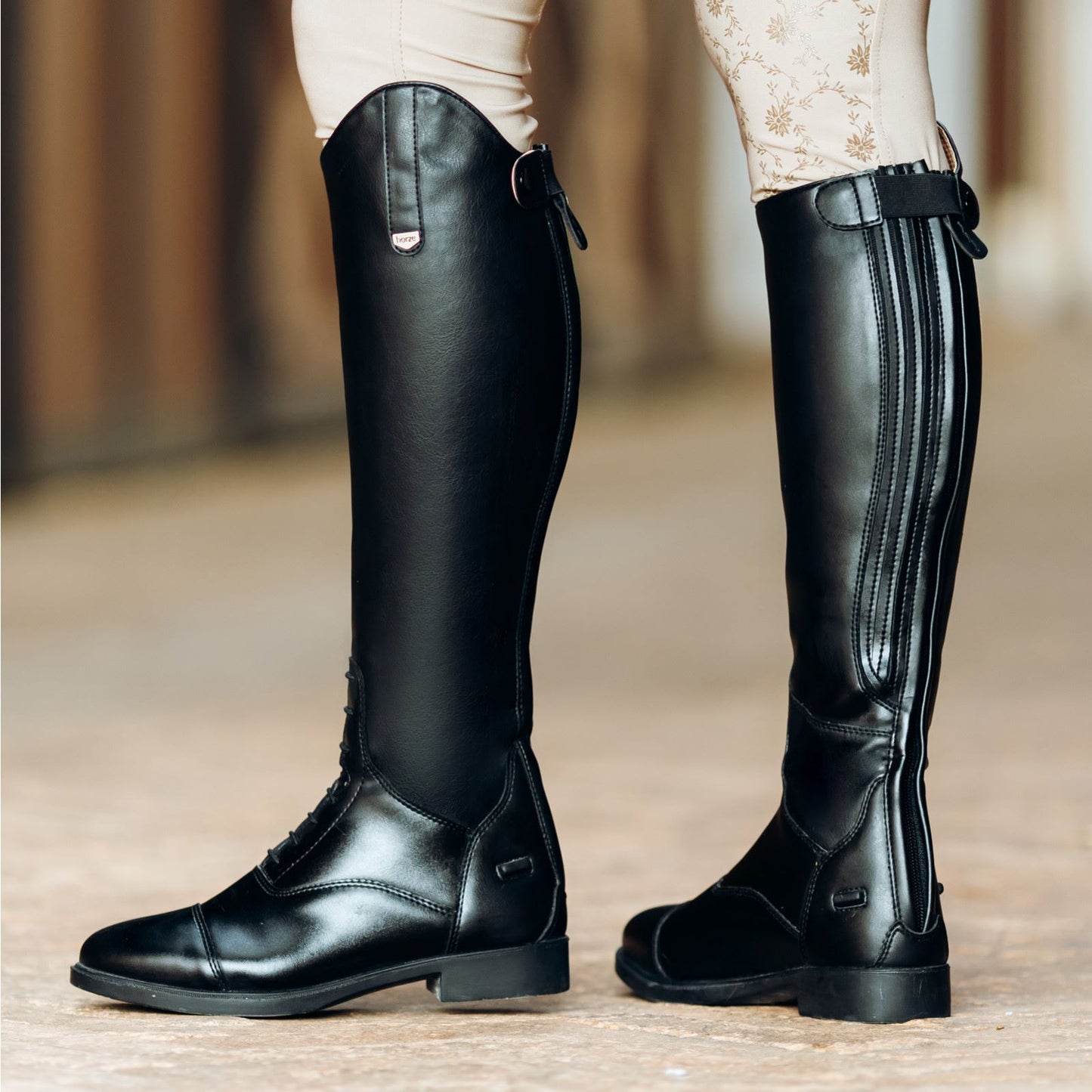 Horze Women's Black Wide Calf Rover Tall Field English Boots