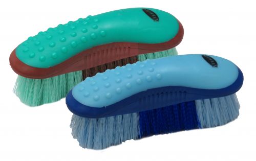 Showman Stiff bristle Body Brush with Grip dots
