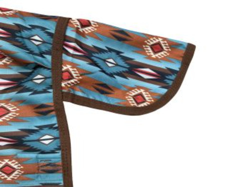 Teal Brown Navajo Print Turnout Blanket 48"-54"