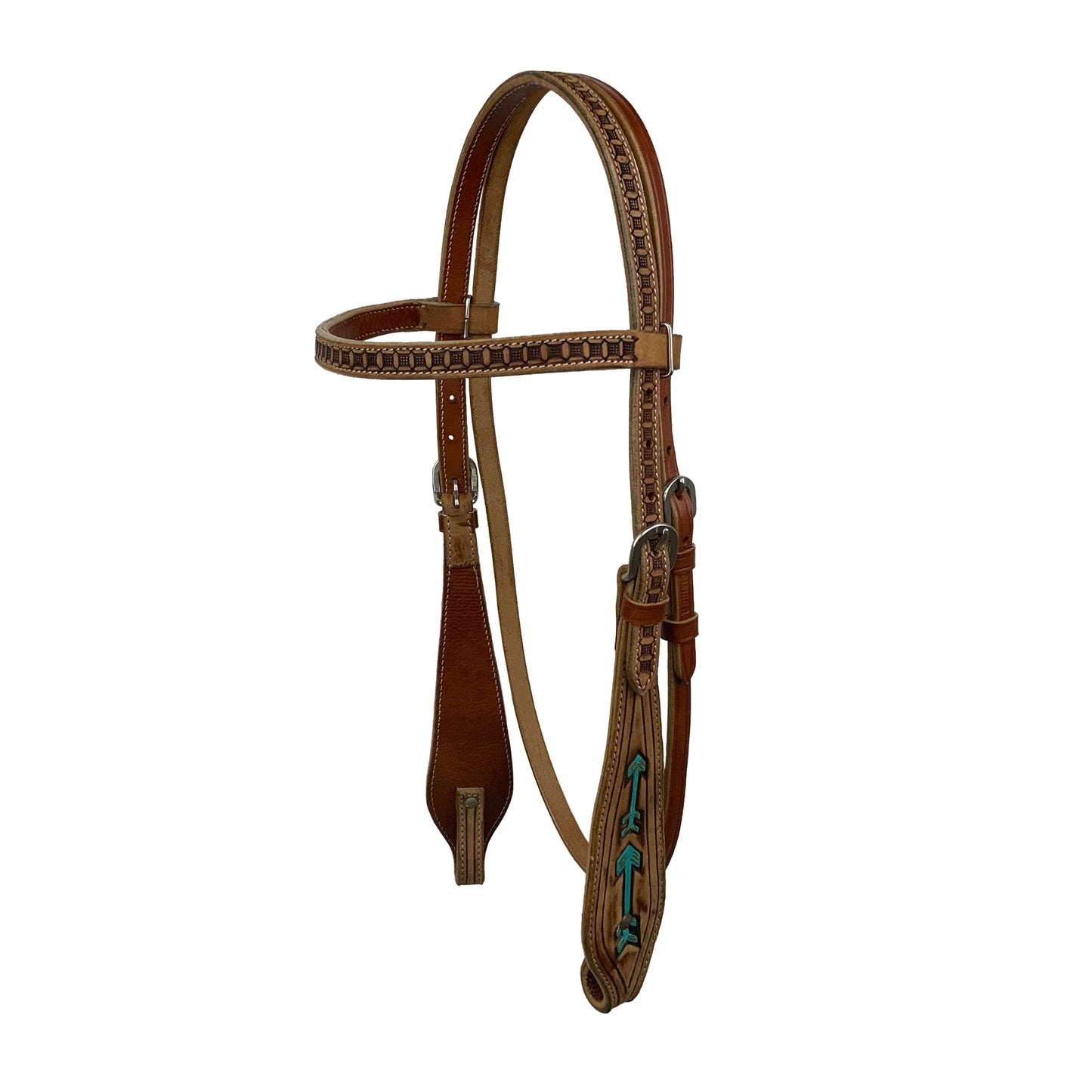 Teal Arrows Browband Headstall and Breastcollar