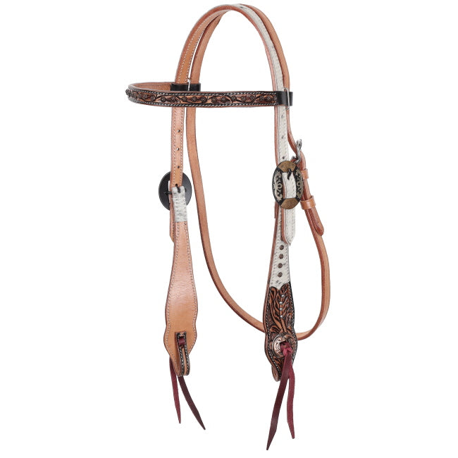 Showman Autumn Hide Browband Headstall and Breastcollar Set