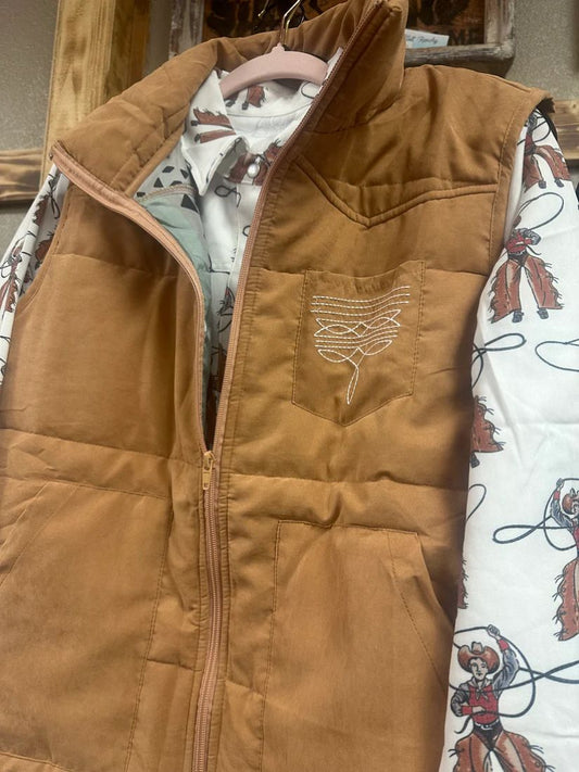 Lucky & Blessed Aztec Lined Boot Stich Vest