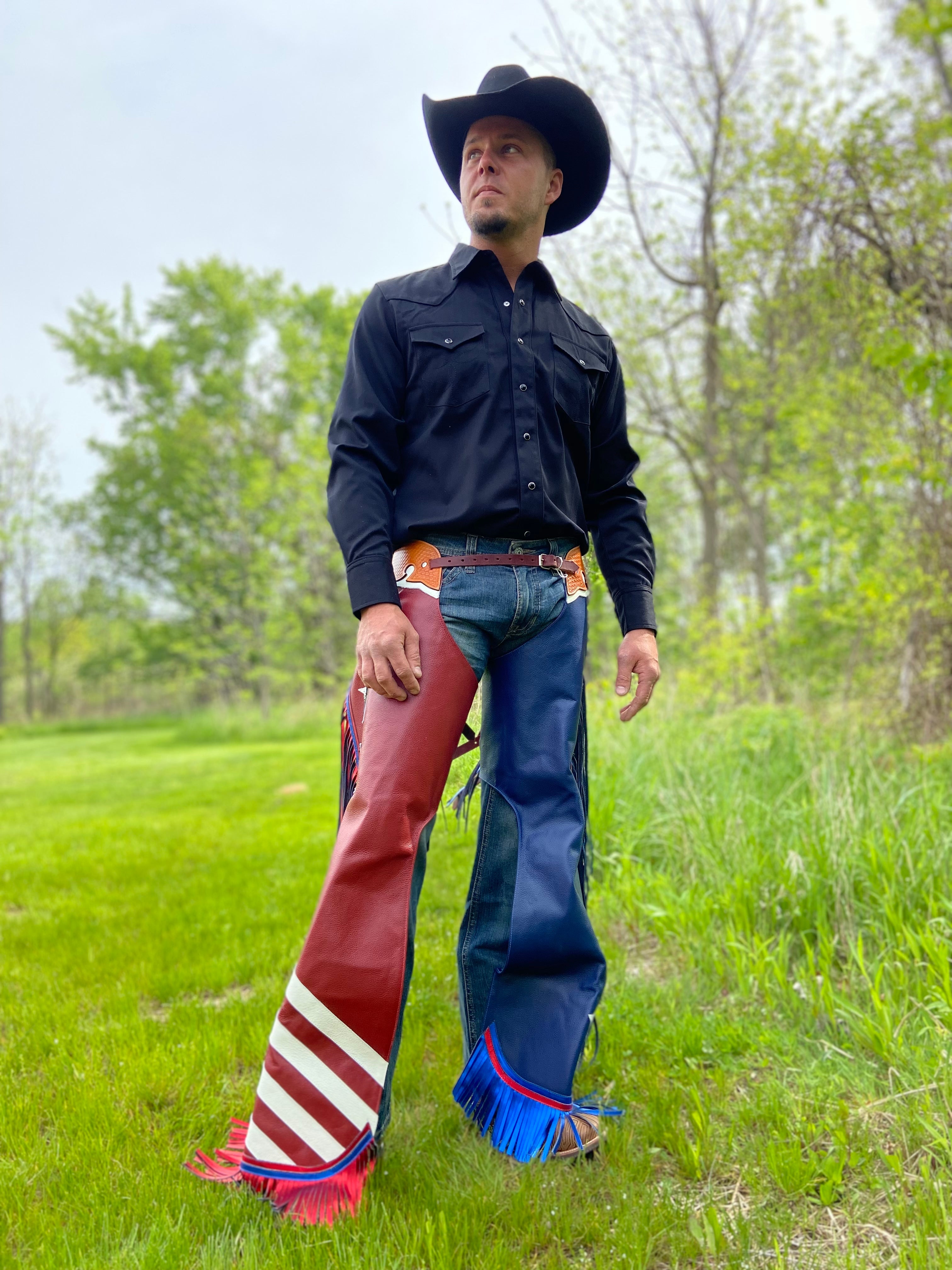 Jerry Beagley Adult American Flag Chaps Tack N More Jerry Beagley Adult American Flag Chaps Tack N More
