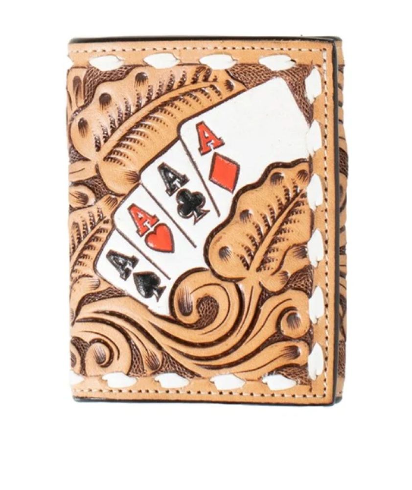 Hand Painted Ace Cards Trifold Wallet