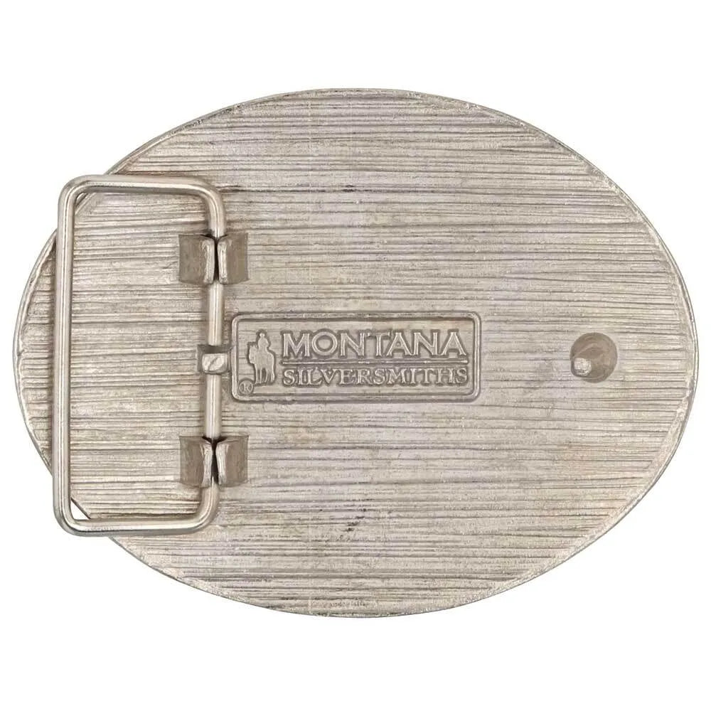 Montana Silversmiths Attitude American Flag 'In Blue' Belt Buckle