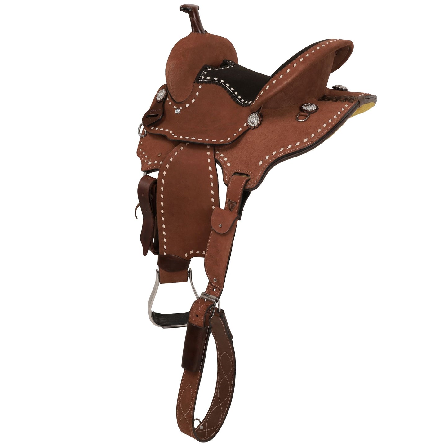 Mocha Roughout Barrel Style Saddle - 12 Inch