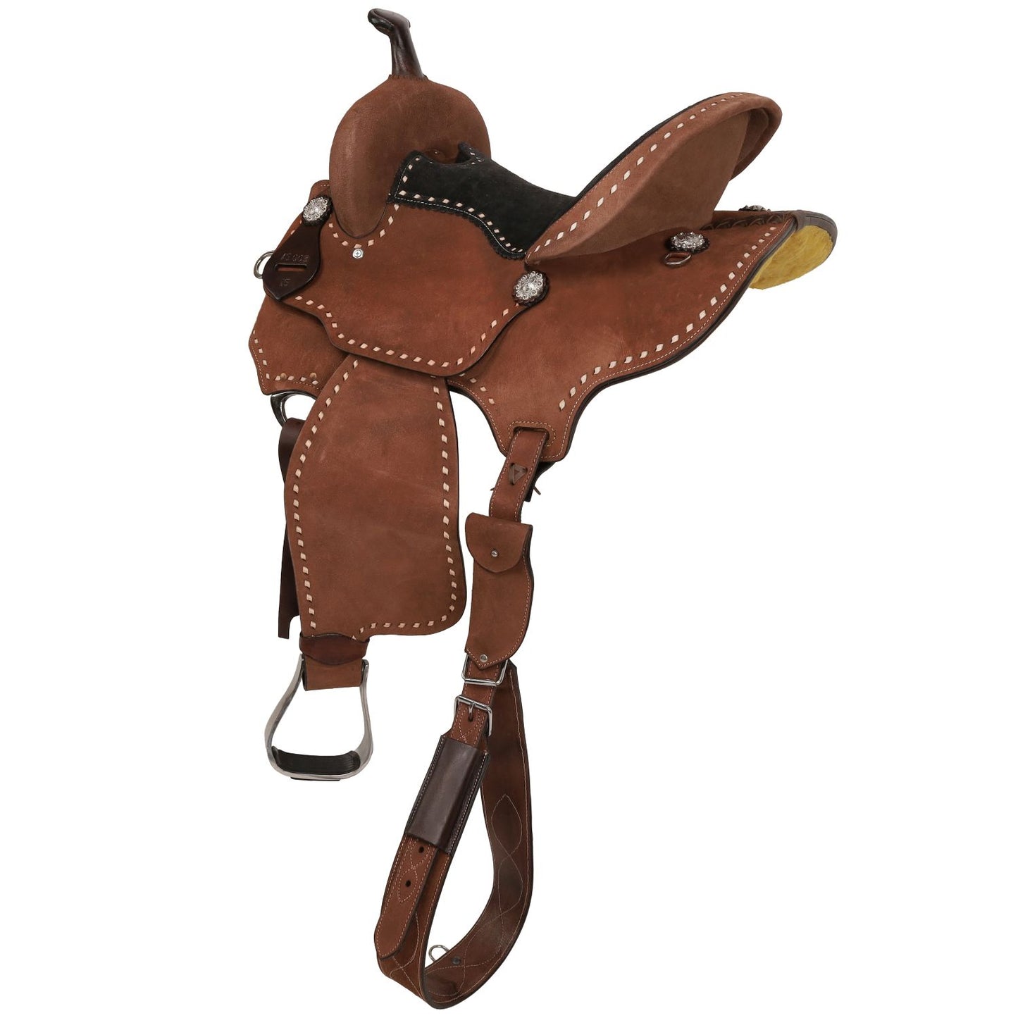 Mocha Roughout Barrel Style Saddle - 15 Inch