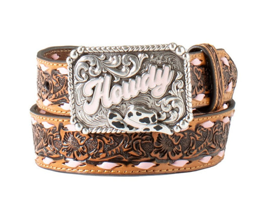 ANGEL RANCH GIRL'S BELT w/ 'HOWDY' BELT BUCKLE