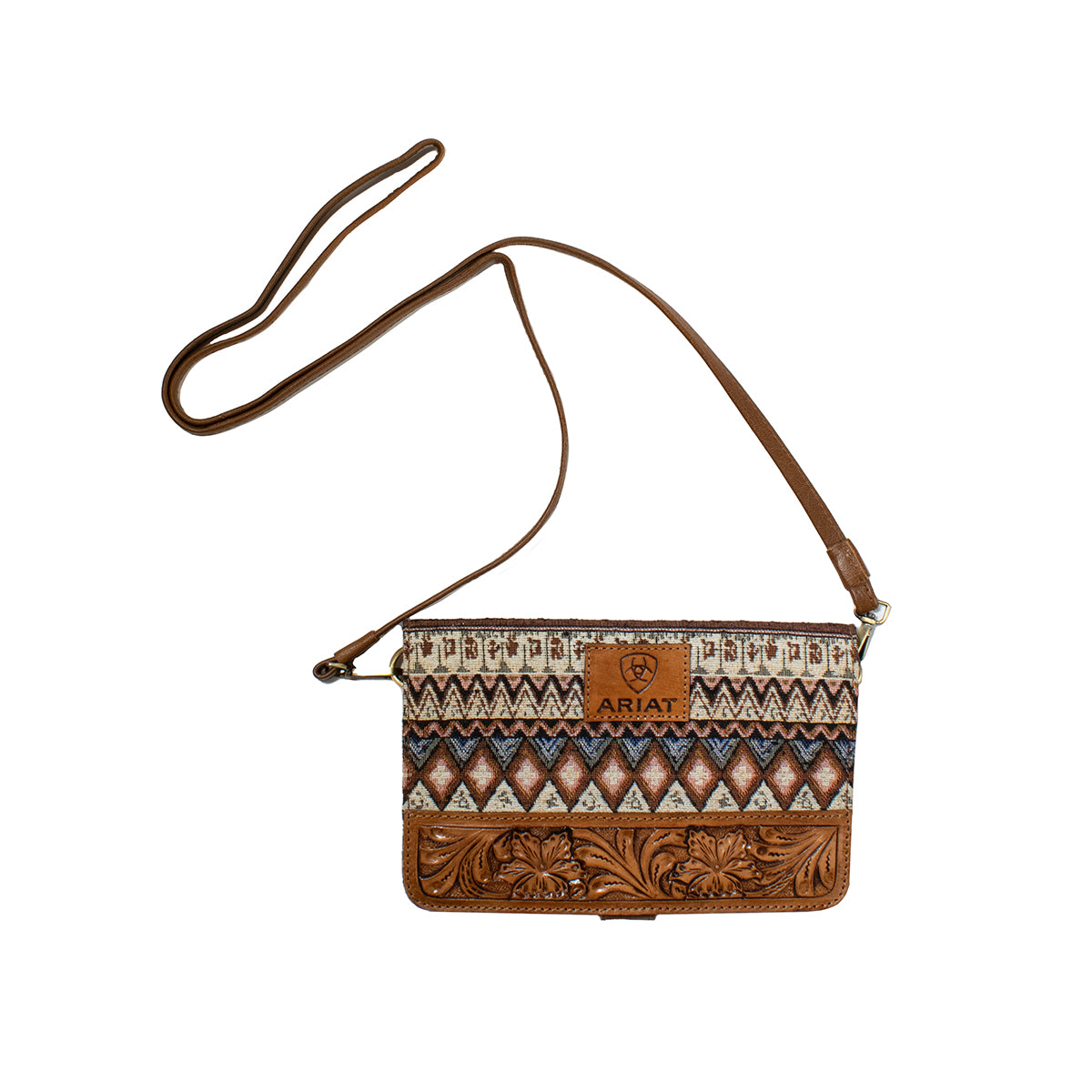 ARIAT LADIES CROSSBODY CLUTCH BAG w/ JACQUARD PATTERN